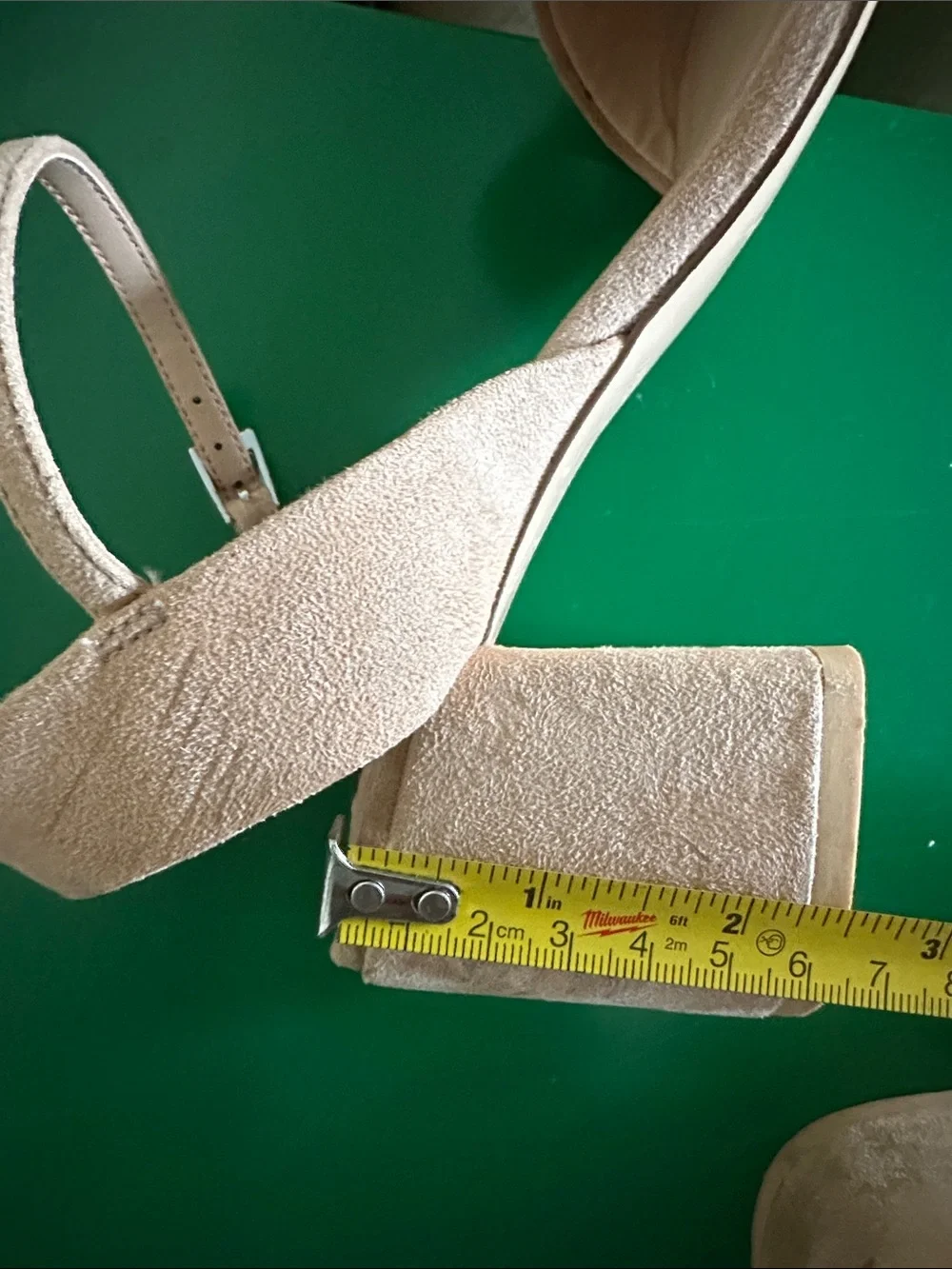 Zara Beige Block Heel Sandals with Ankle Strap - Picture 9 of 9